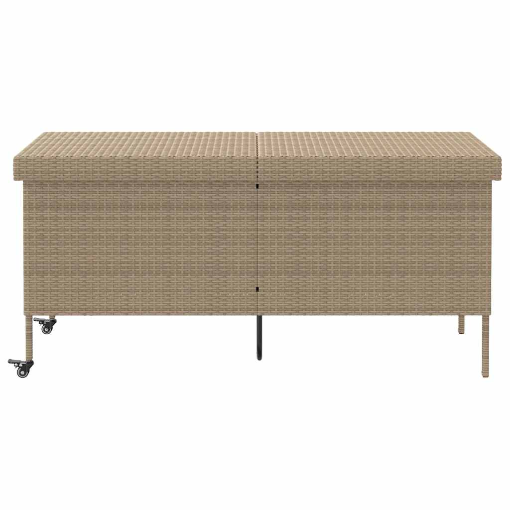 Tuinbox met wielen 160x55x75 cm poly rattan beige is nu te koop bij PeponiXL, paradijselijk wonen!
