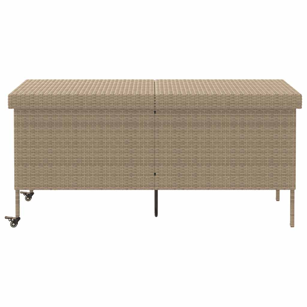 Tuinbox met wielen 160x55x75 cm poly rattan beige is nu te koop bij PeponiXL, paradijselijk wonen!