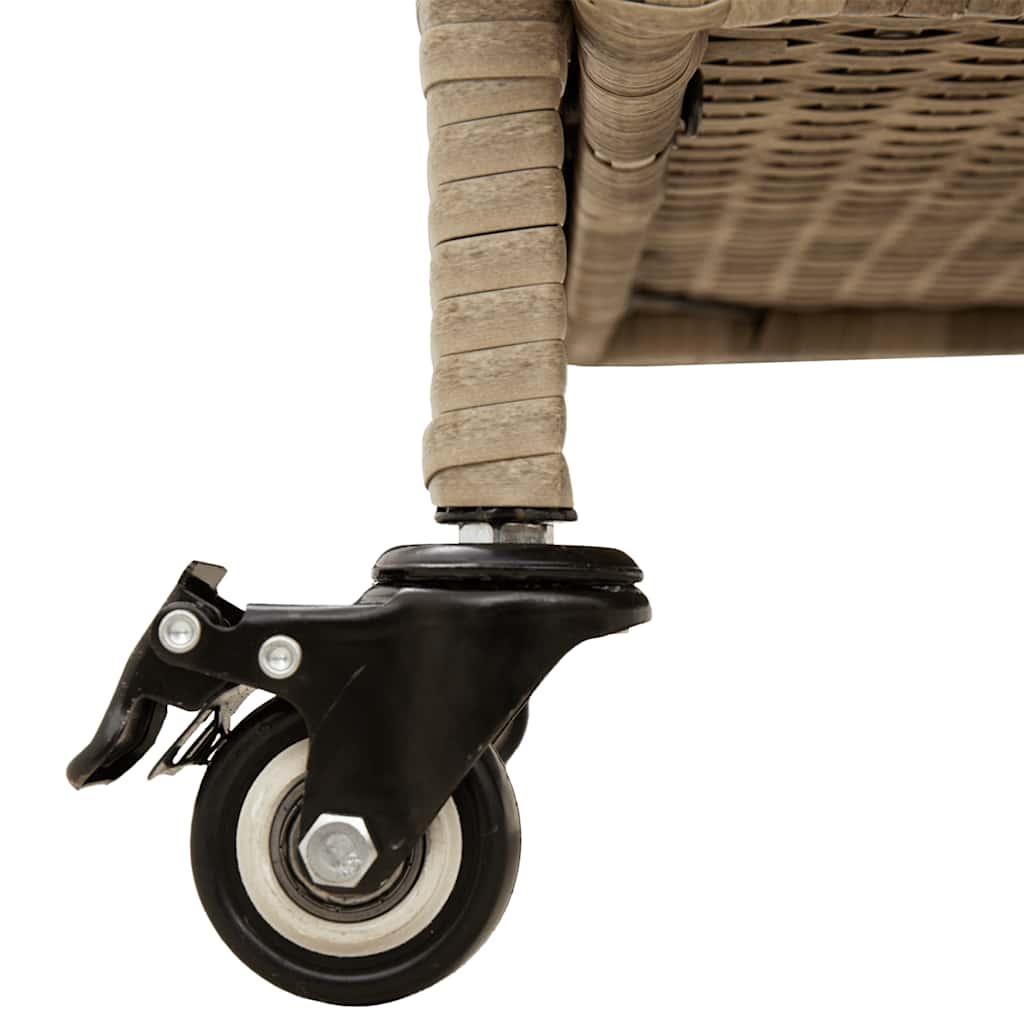 Tuinbox met wielen 160x55x75 cm poly rattan beige is nu te koop bij PeponiXL, paradijselijk wonen!