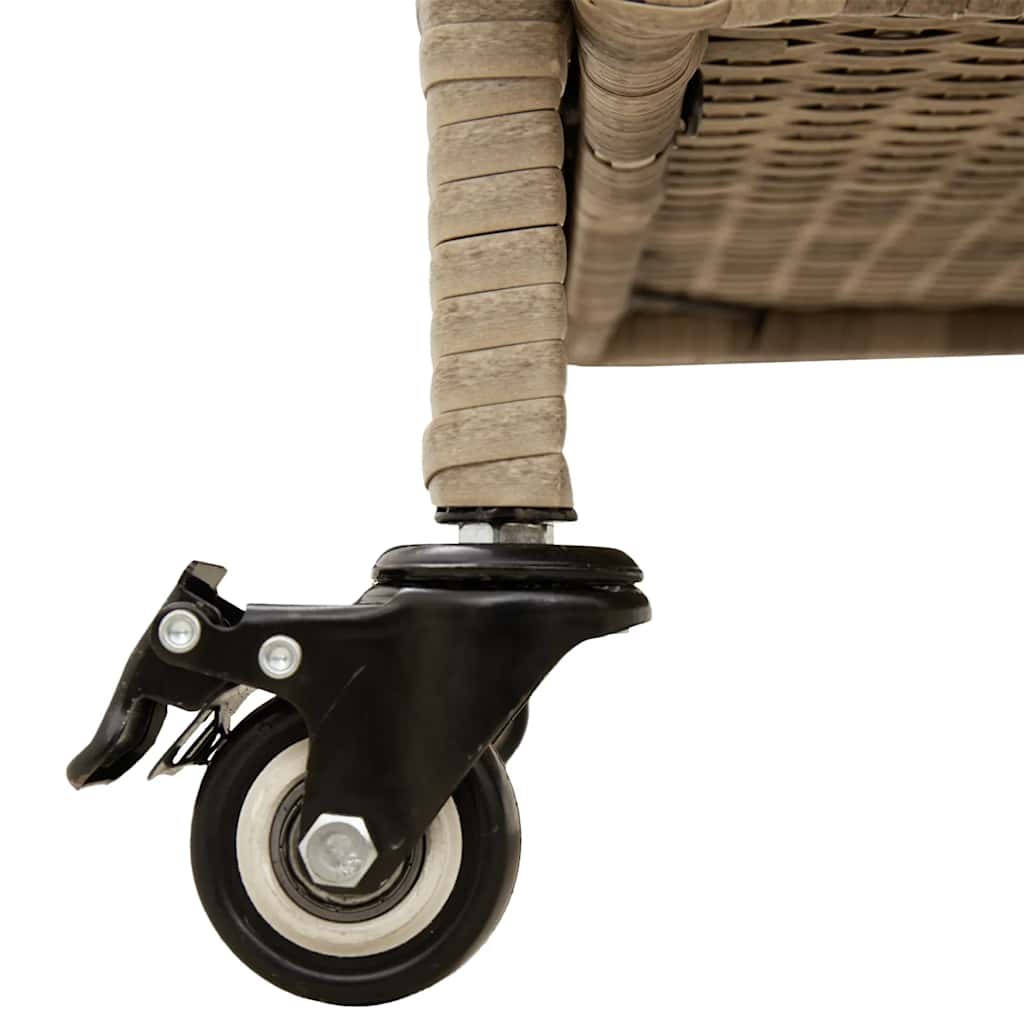 Tuinbox met wielen 160x55x75 cm poly rattan beige is nu te koop bij PeponiXL, paradijselijk wonen!