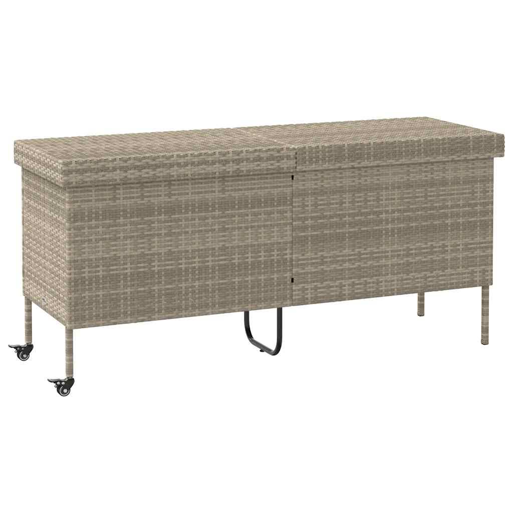 Tuinbox met wielen 160x55x75 cm poly rattan lichtgrijs is nu te koop bij PeponiXL, paradijselijk wonen!