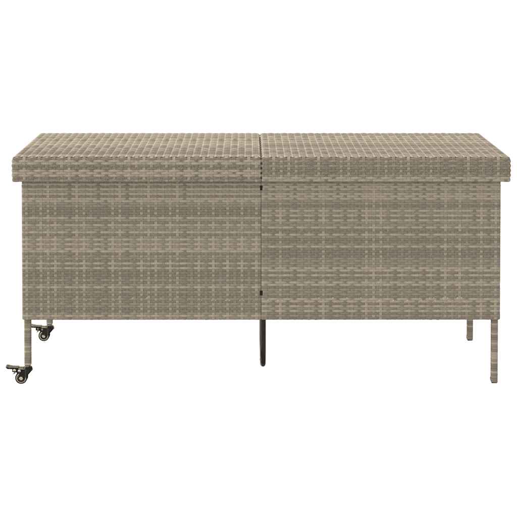 Tuinbox met wielen 160x55x75 cm poly rattan lichtgrijs is nu te koop bij PeponiXL, paradijselijk wonen!