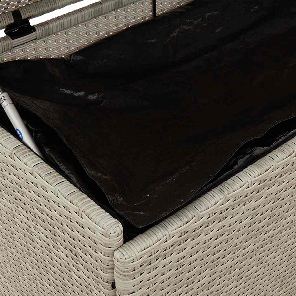 Tuinbox met wielen 160x55x75 cm poly rattan lichtgrijs is nu te koop bij PeponiXL, paradijselijk wonen!