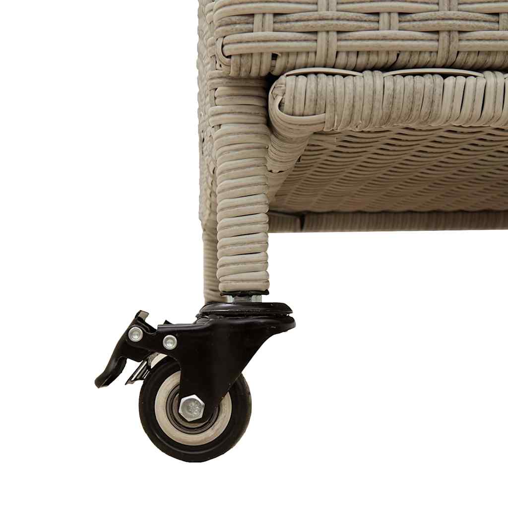 Tuinbox met wielen 160x55x75 cm poly rattan lichtgrijs is nu te koop bij PeponiXL, paradijselijk wonen!