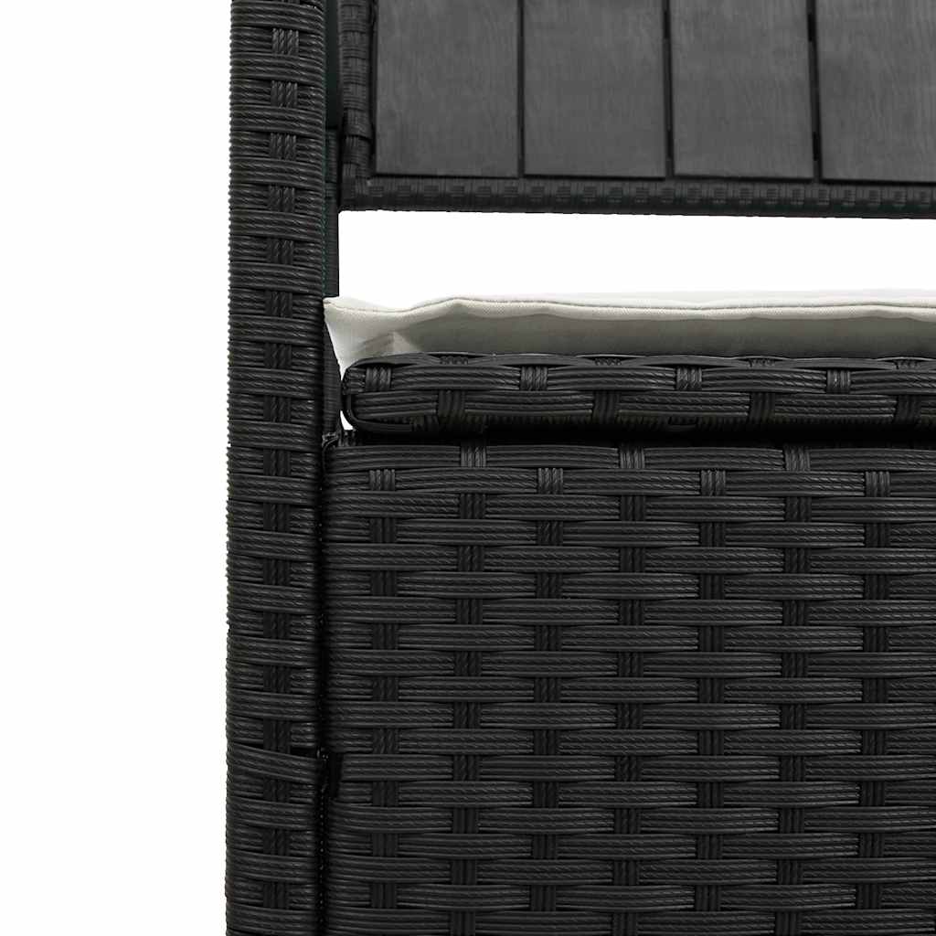 Tuinbank met kussen, zwart polyrotan is nu te koop bij PeponiXL, paradijselijk wonen!