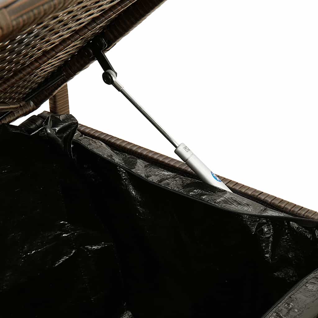 Tuinbank met kussen, bruin polyrotan is nu te koop bij PeponiXL, paradijselijk wonen!