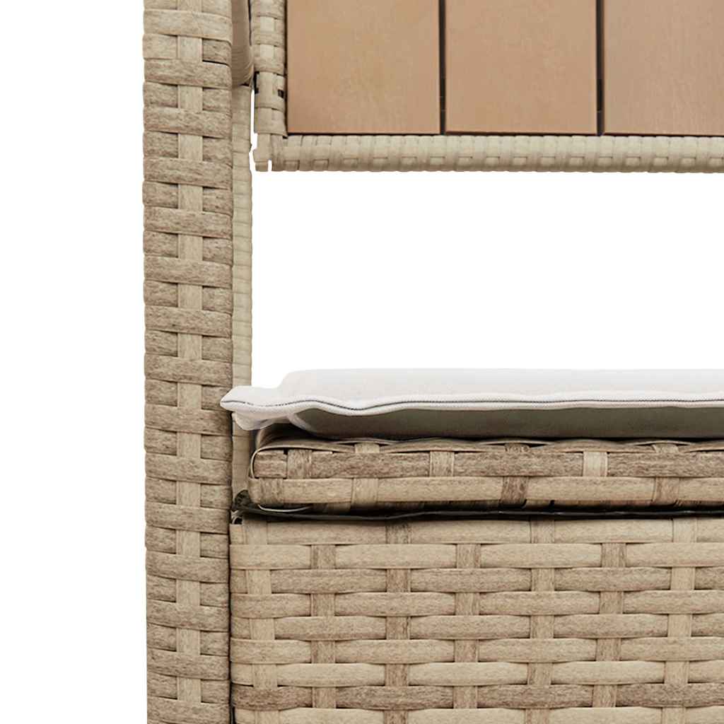 Tuinbank met kussen beige polyrotan is nu te koop bij PeponiXL, paradijselijk wonen!