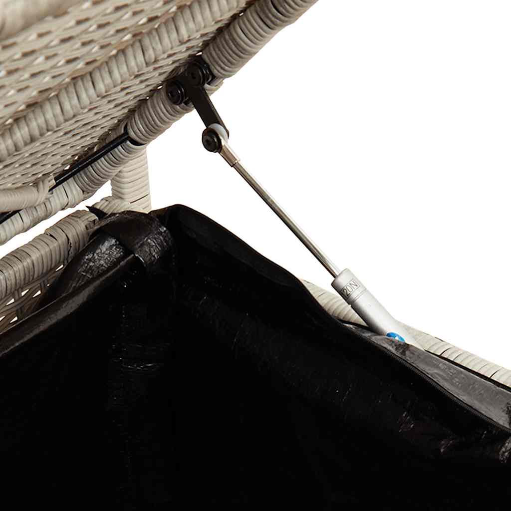 Tuinbank met kussen, lichtgrijs polyrotan is nu te koop bij PeponiXL, paradijselijk wonen!