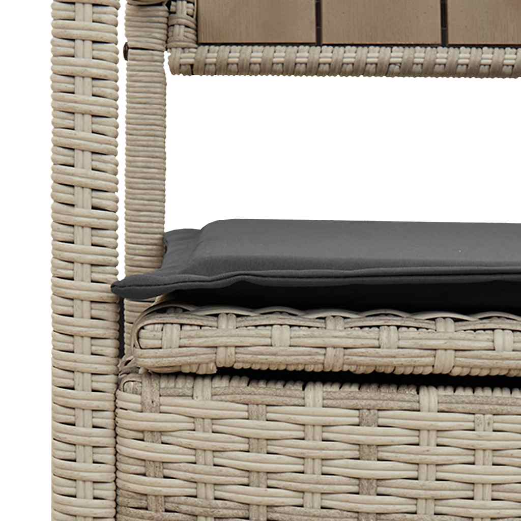 Tuinbank met kussen, lichtgrijs polyrotan is nu te koop bij PeponiXL, paradijselijk wonen!