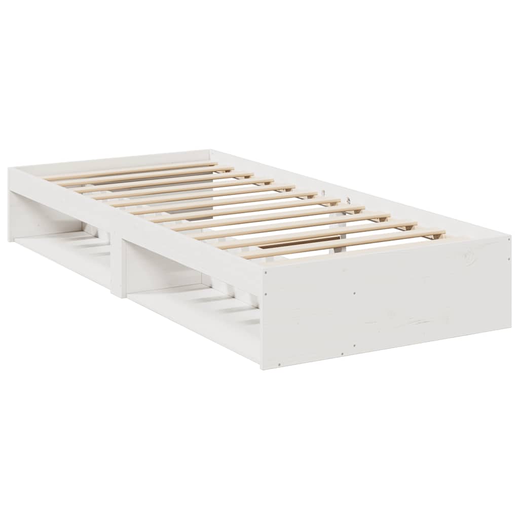 Slaapbank met matras 90x200 cm massief grenenhout wit is nu te koop bij PeponiXL, paradijselijk wonen!
