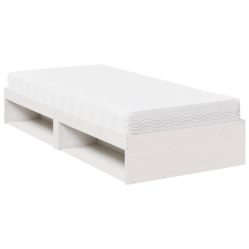 Slaapbank met matras 90x200 cm massief grenenhout wit is nu te koop bij PeponiXL, paradijselijk wonen!