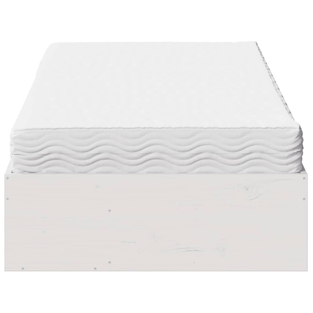 Slaapbank met matras 90x200 cm massief grenenhout wit is nu te koop bij PeponiXL, paradijselijk wonen!