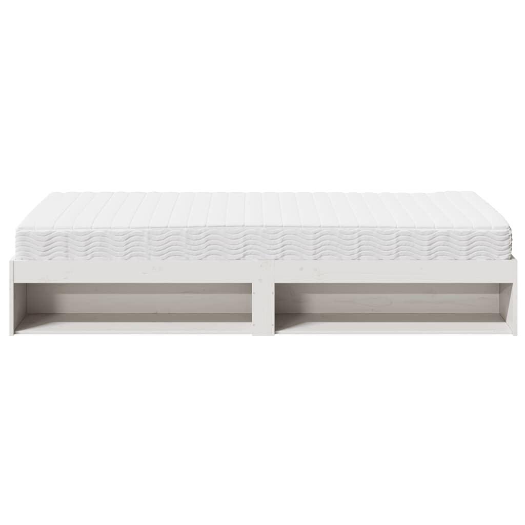 Slaapbank met matras 90x200 cm massief grenenhout wit is nu te koop bij PeponiXL, paradijselijk wonen!