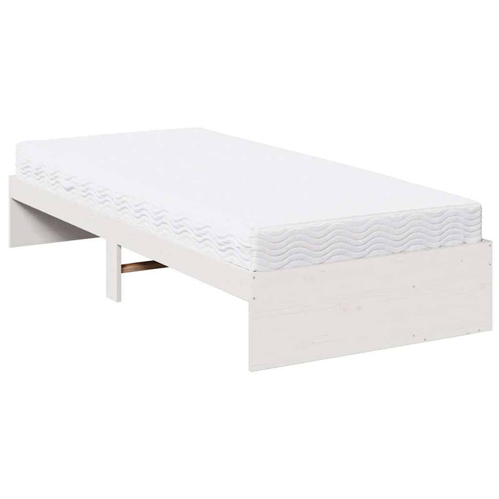 Slaapbank met matras 90x200 cm massief grenenhout wit is nu te koop bij PeponiXL, paradijselijk wonen!