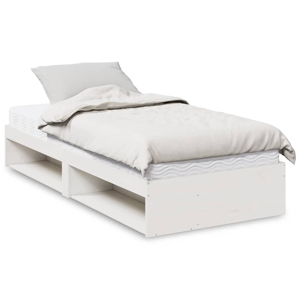 Slaapbank met matras 90x200 cm massief grenenhout wit is nu te koop bij PeponiXL, paradijselijk wonen!