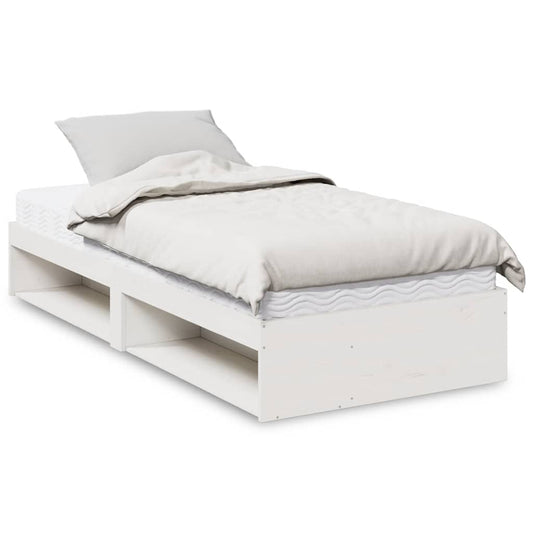 Slaapbank met matras 90x200 cm massief grenenhout wit is nu te koop bij PeponiXL, paradijselijk wonen!