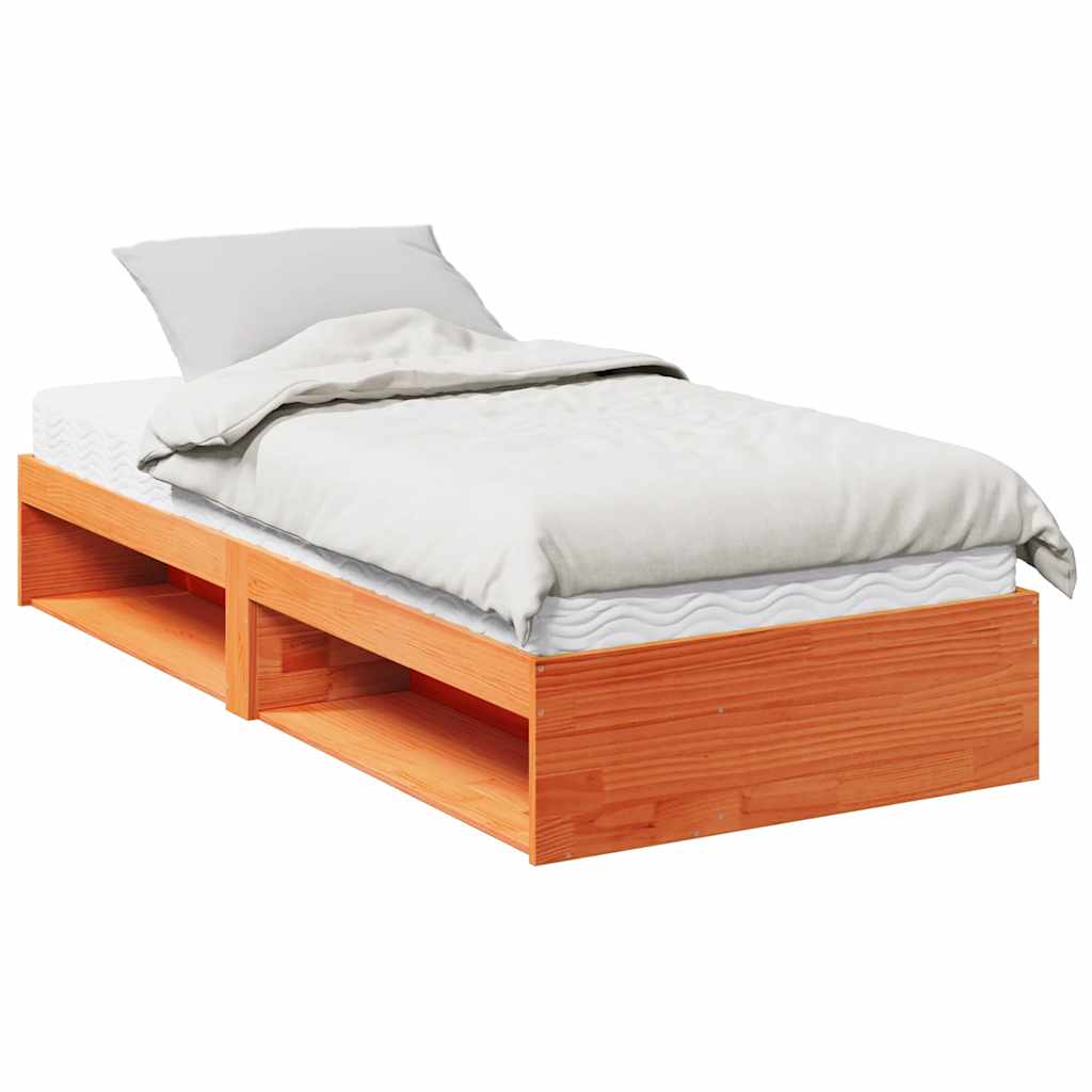 Slaapbank met matras 80x200 cm massief grenenhout wasbruin is nu te koop bij PeponiXL, paradijselijk wonen!