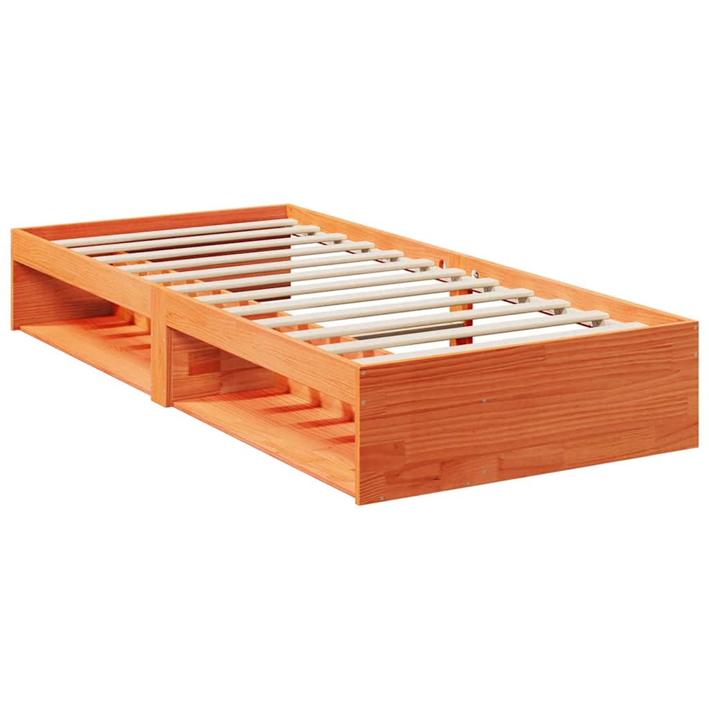 Slaapbank met matras 80x200 cm massief grenenhout wasbruin is nu te koop bij PeponiXL, paradijselijk wonen!