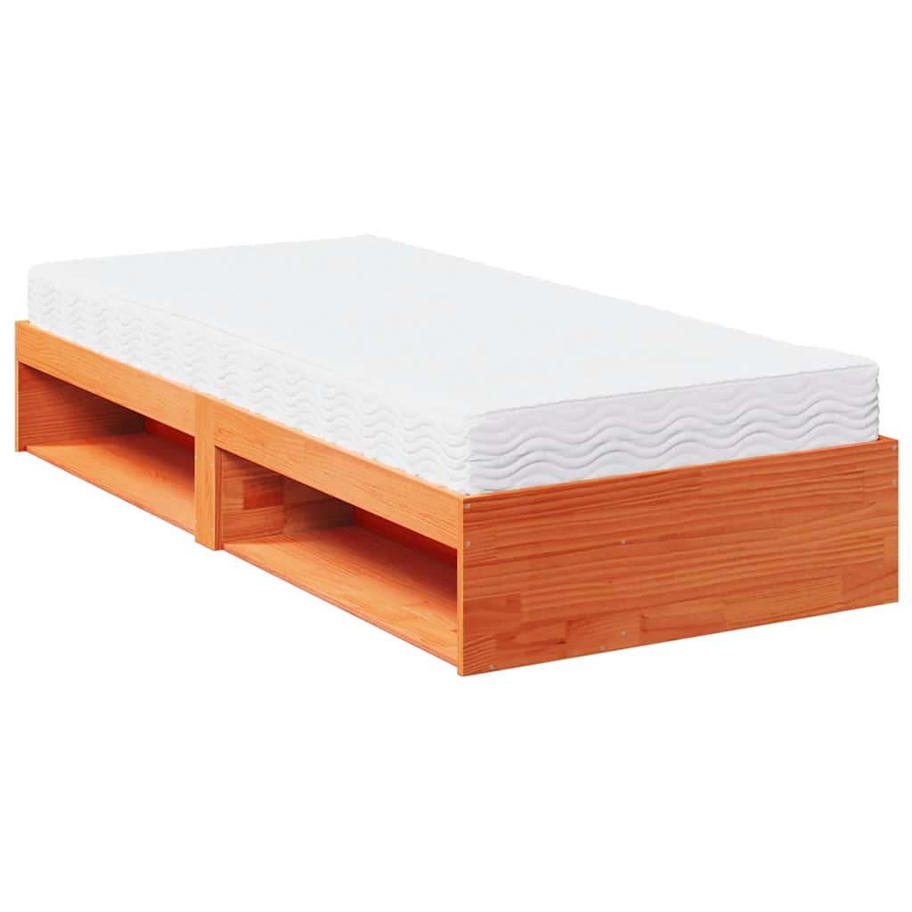 Slaapbank met matras 80x200 cm massief grenenhout wasbruin is nu te koop bij PeponiXL, paradijselijk wonen!