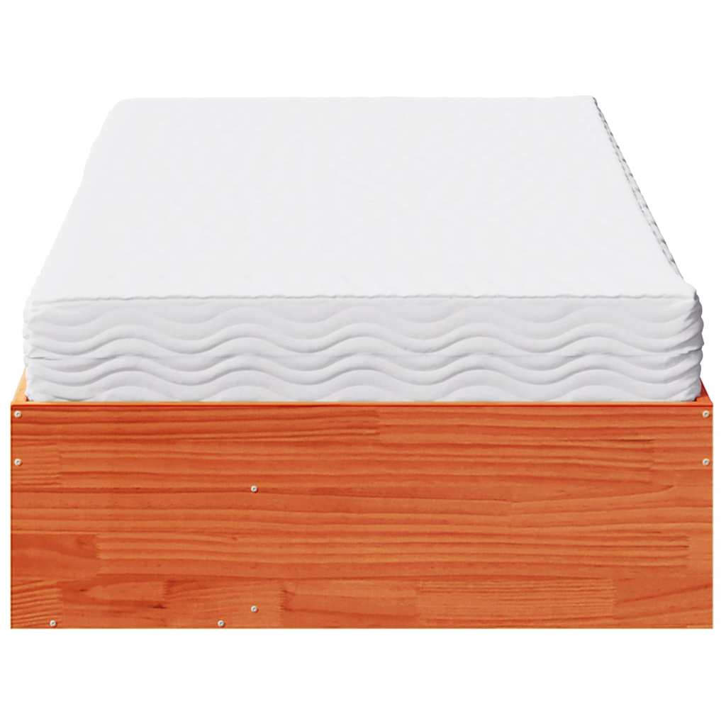 Slaapbank met matras 80x200 cm massief grenenhout wasbruin is nu te koop bij PeponiXL, paradijselijk wonen!