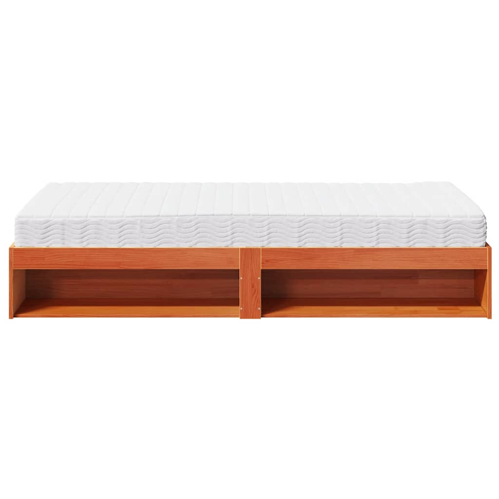 Slaapbank met matras 80x200 cm massief grenenhout wasbruin is nu te koop bij PeponiXL, paradijselijk wonen!