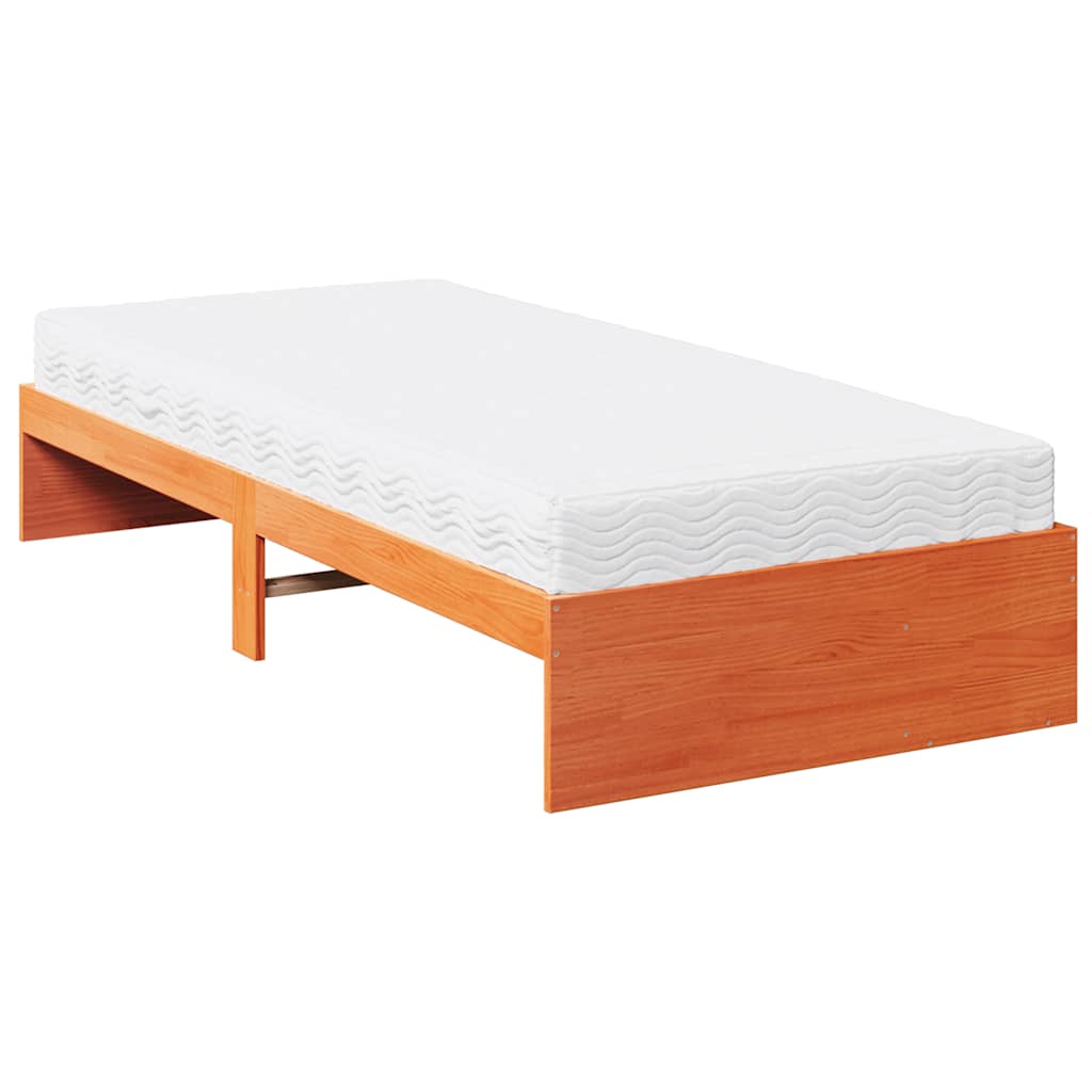 Slaapbank met matras 80x200 cm massief grenenhout wasbruin is nu te koop bij PeponiXL, paradijselijk wonen!