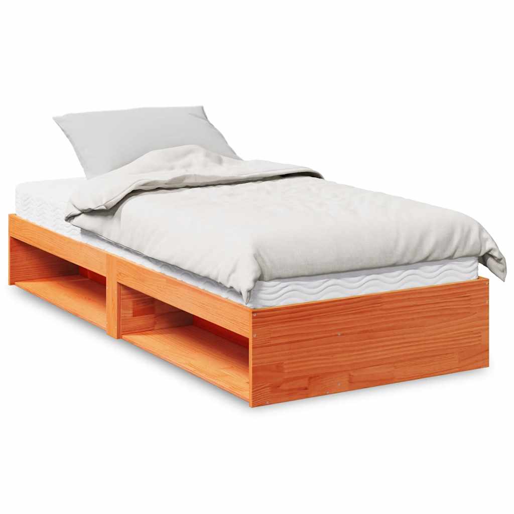 Slaapbank met matras 80x200 cm massief grenenhout wasbruin is nu te koop bij PeponiXL, paradijselijk wonen!