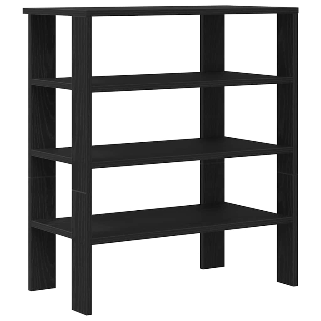 Schoenenrek 61x32x70 cm bewerkt hout zwart is nu te koop bij PeponiXL, paradijselijk wonen!