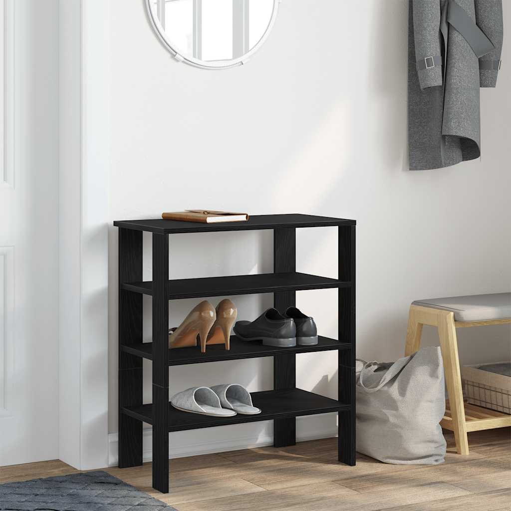 Schoenenrek 61x32x70 cm bewerkt hout zwart is nu te koop bij PeponiXL, paradijselijk wonen!