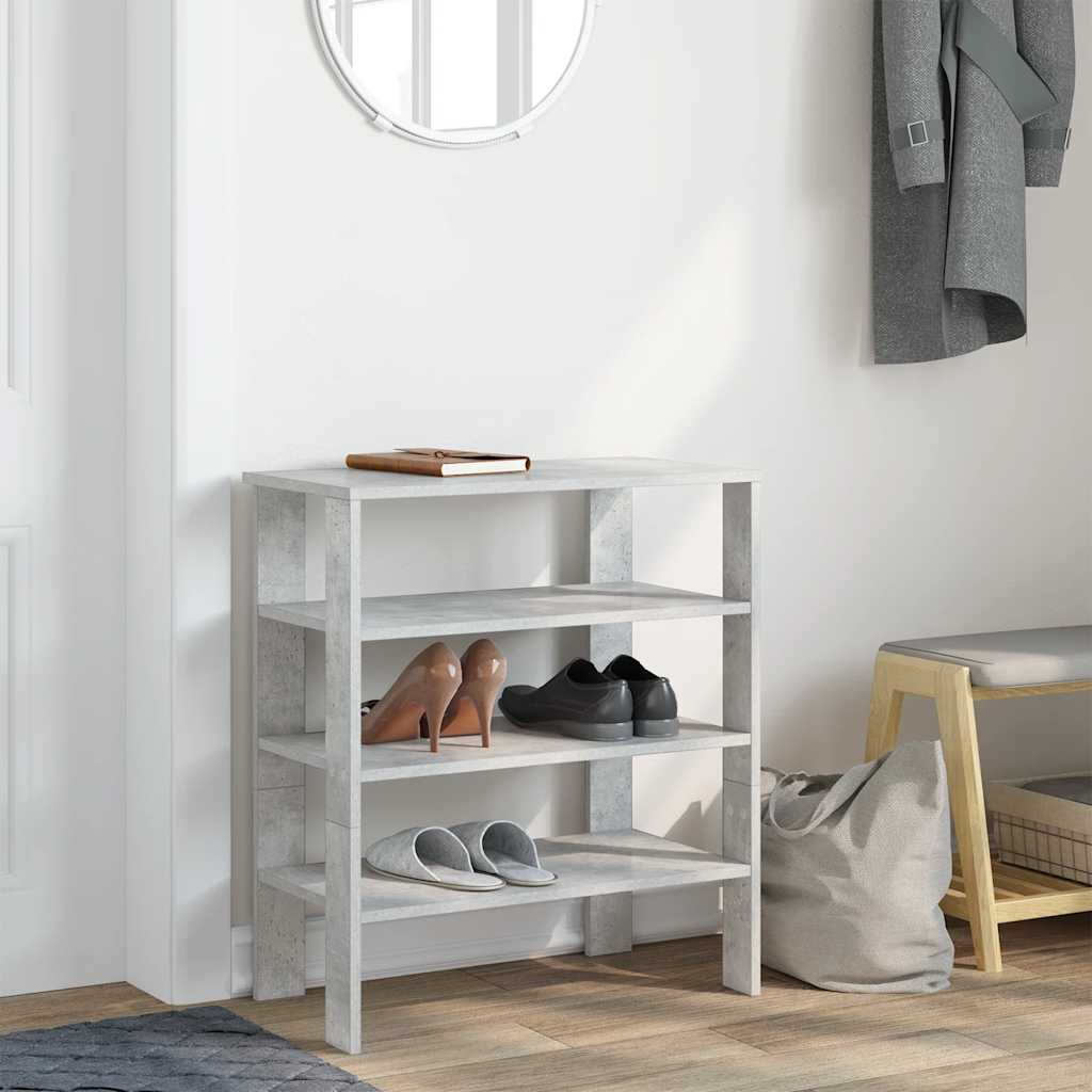 Schoenenrek 61x32x70 cm bewerkt hout betongrijs is nu te koop bij PeponiXL, paradijselijk wonen!