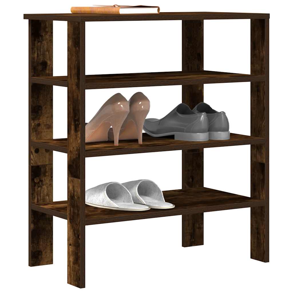 Schoenenrek 61x32x70 cm bewerkt hout gerookt eikenkleurig is nu te koop bij PeponiXL, paradijselijk wonen!