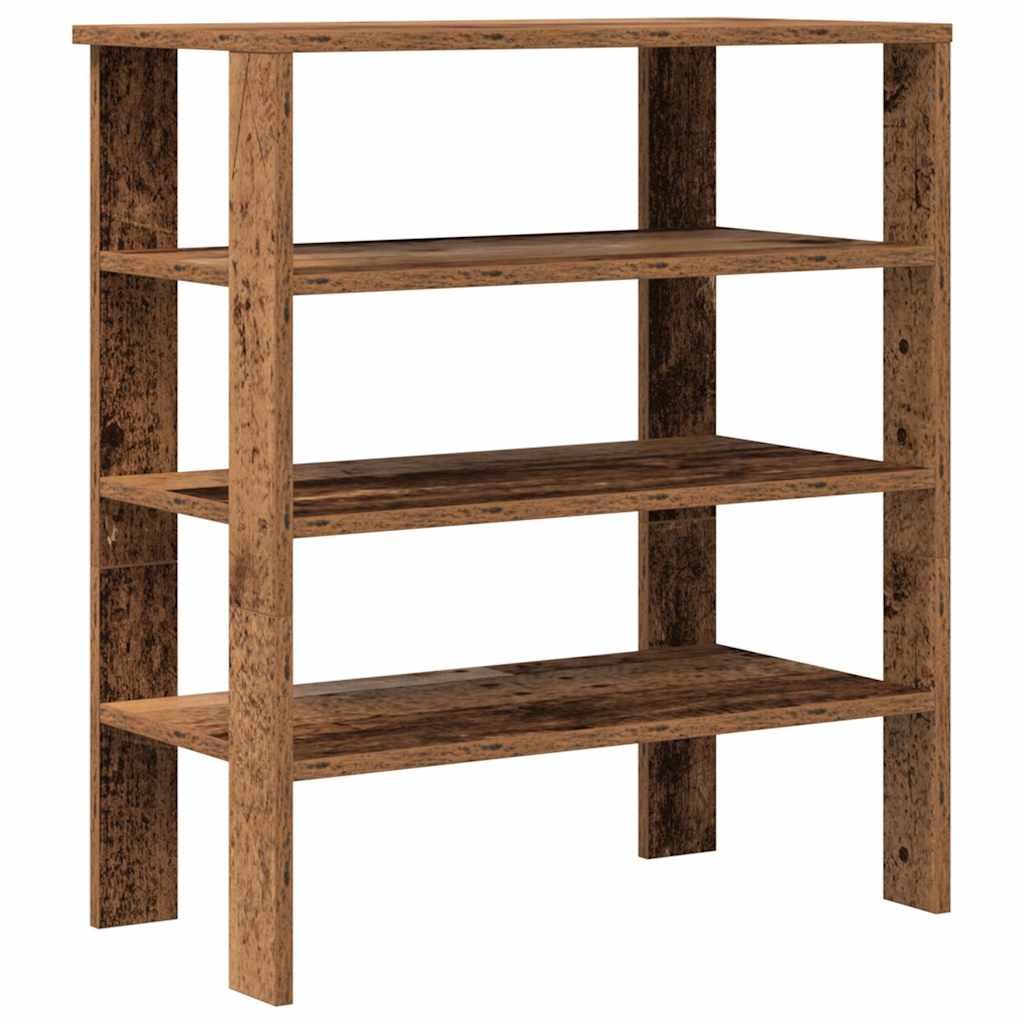 Schoenenrek 61x32x70 cm bewerkt hout oud houtkleurig is nu te koop bij PeponiXL, paradijselijk wonen!