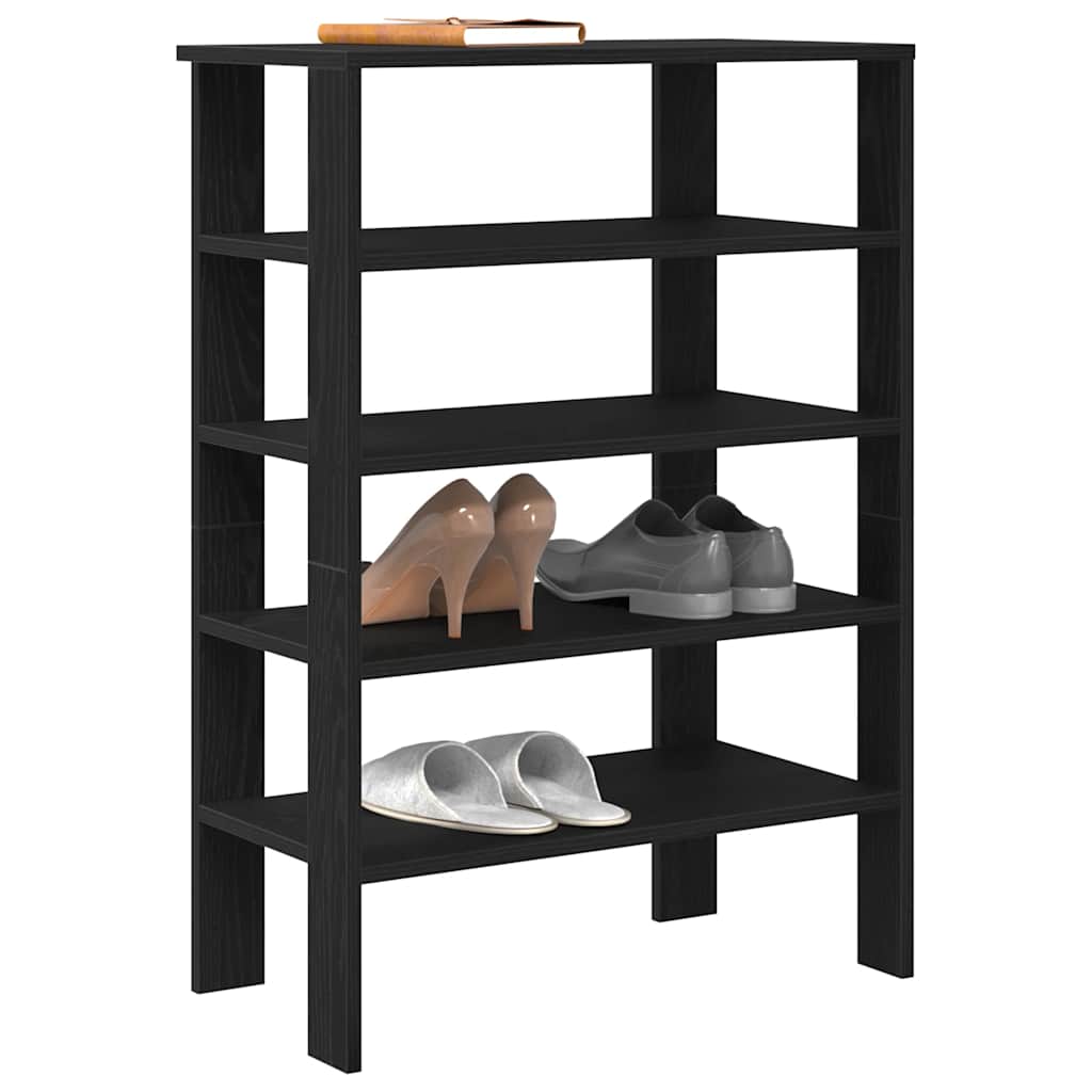 Schoenenrek 61x32x87,5 cm bewerkt hout zwart is nu te koop bij PeponiXL, paradijselijk wonen!