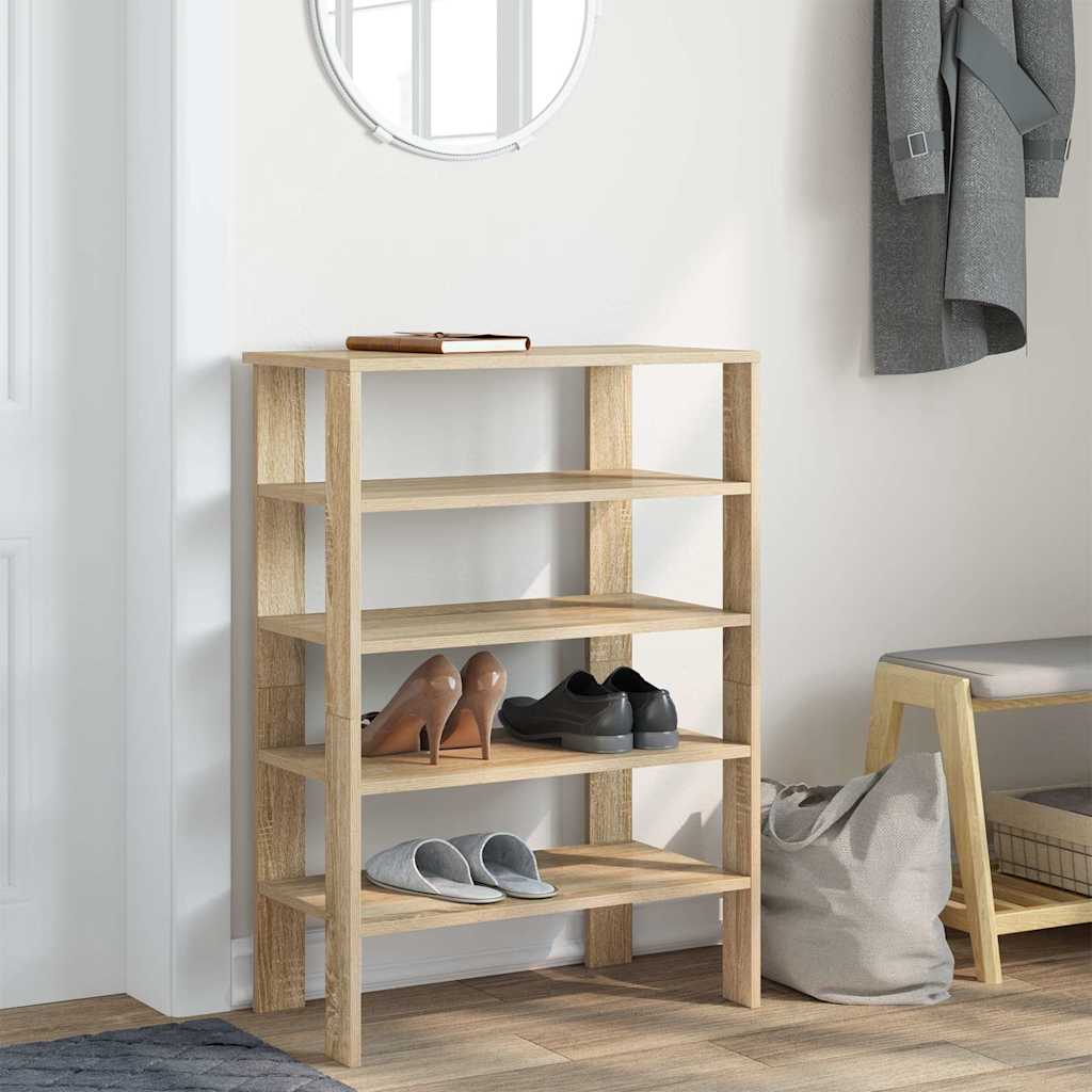 Schoenenrek 61x32x87,5 cm bewerkt hout sonoma eikenkleurig is nu te koop bij PeponiXL, paradijselijk wonen!