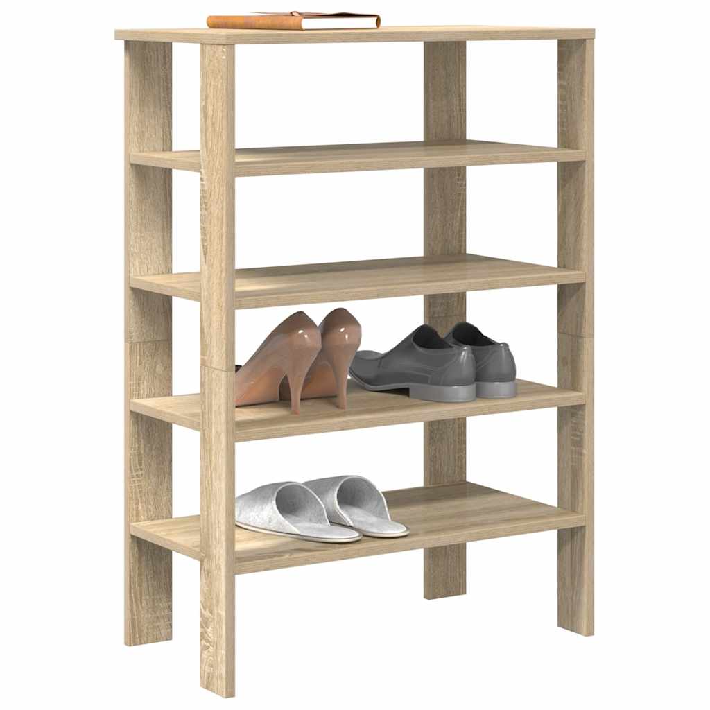Schoenenrek 61x32x87,5 cm bewerkt hout sonoma eikenkleurig is nu te koop bij PeponiXL, paradijselijk wonen!