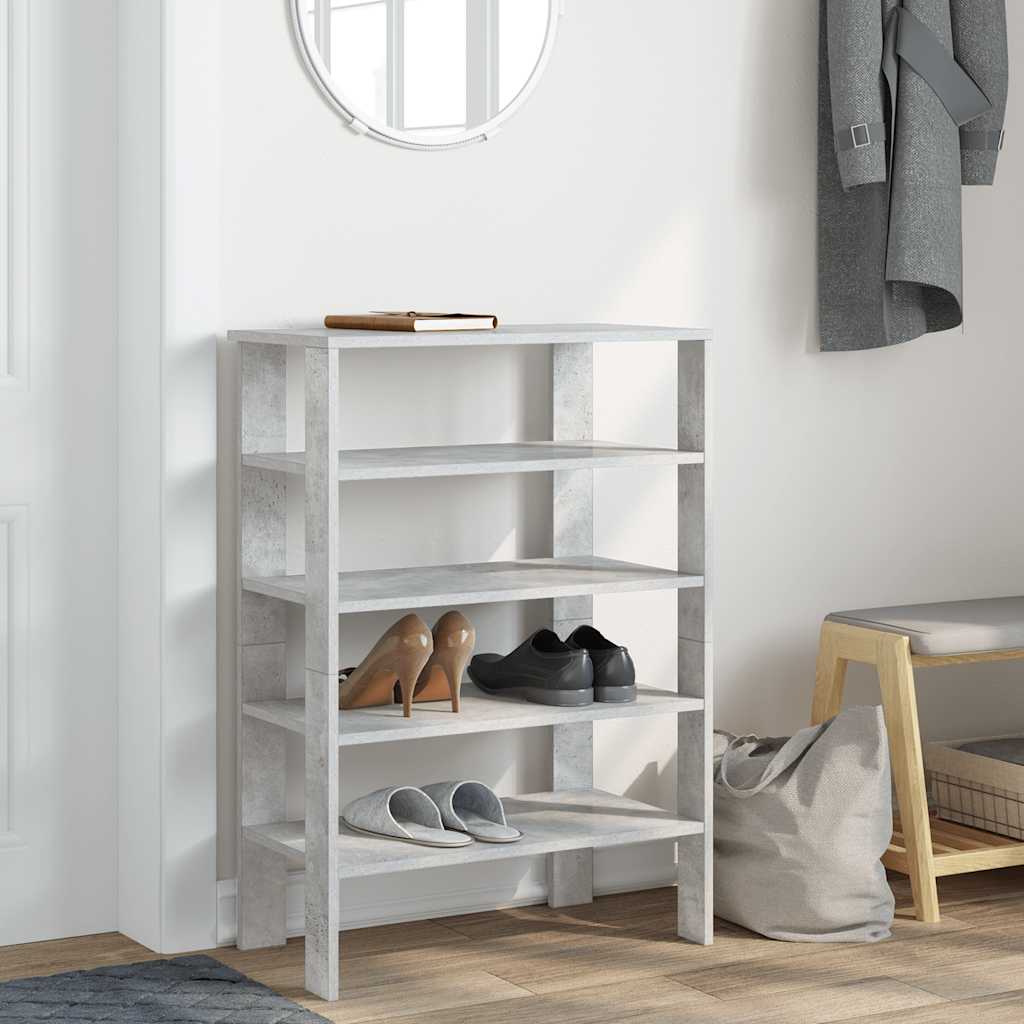 Schoenenrek 61x32x87,5 cm bewerkt hout betongrijs is nu te koop bij PeponiXL, paradijselijk wonen!