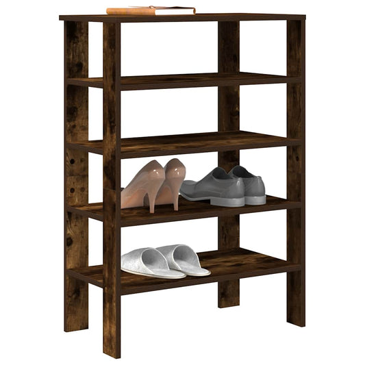 Schoenenrek 61x32x87,5 cm bewerkt hout gerookt eikenkleurig is nu te koop bij PeponiXL, paradijselijk wonen!