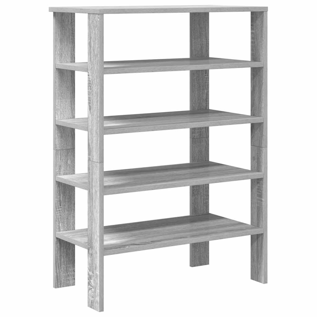 Schoenenrek 61x32x87,5 cm bewerkt hout grijs sonoma eikenkleur is nu te koop bij PeponiXL, paradijselijk wonen!