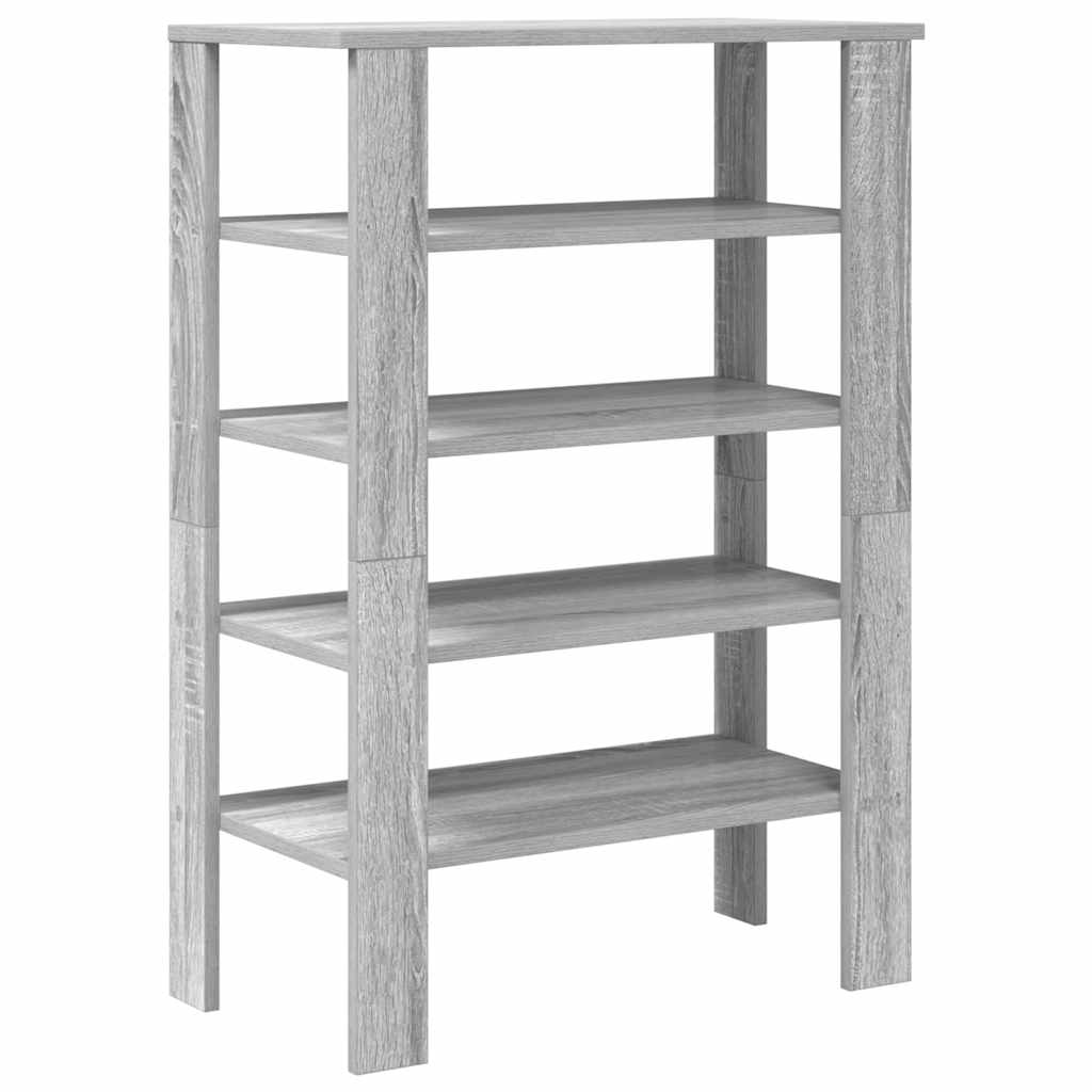 Schoenenrek 61x32x87,5 cm bewerkt hout grijs sonoma eikenkleur is nu te koop bij PeponiXL, paradijselijk wonen!