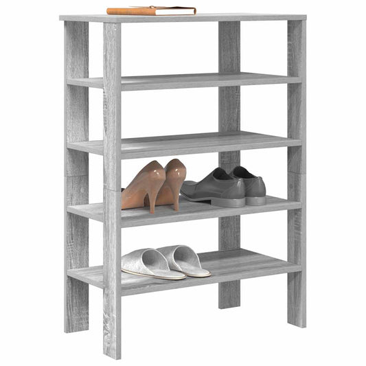 Schoenenrek 61x32x87,5 cm bewerkt hout grijs sonoma eikenkleur is nu te koop bij PeponiXL, paradijselijk wonen!
