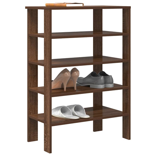 Schoenenrek 61x32x87,5 cm bewerkt hout bruin eikenkleurig is nu te koop bij PeponiXL, paradijselijk wonen!