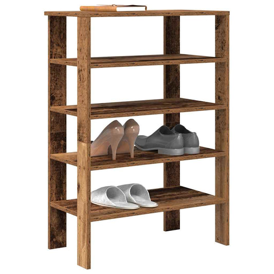Schoenenrek 61x32x87,5 cm bewerkt hout oud houtkleurig is nu te koop bij PeponiXL, paradijselijk wonen!