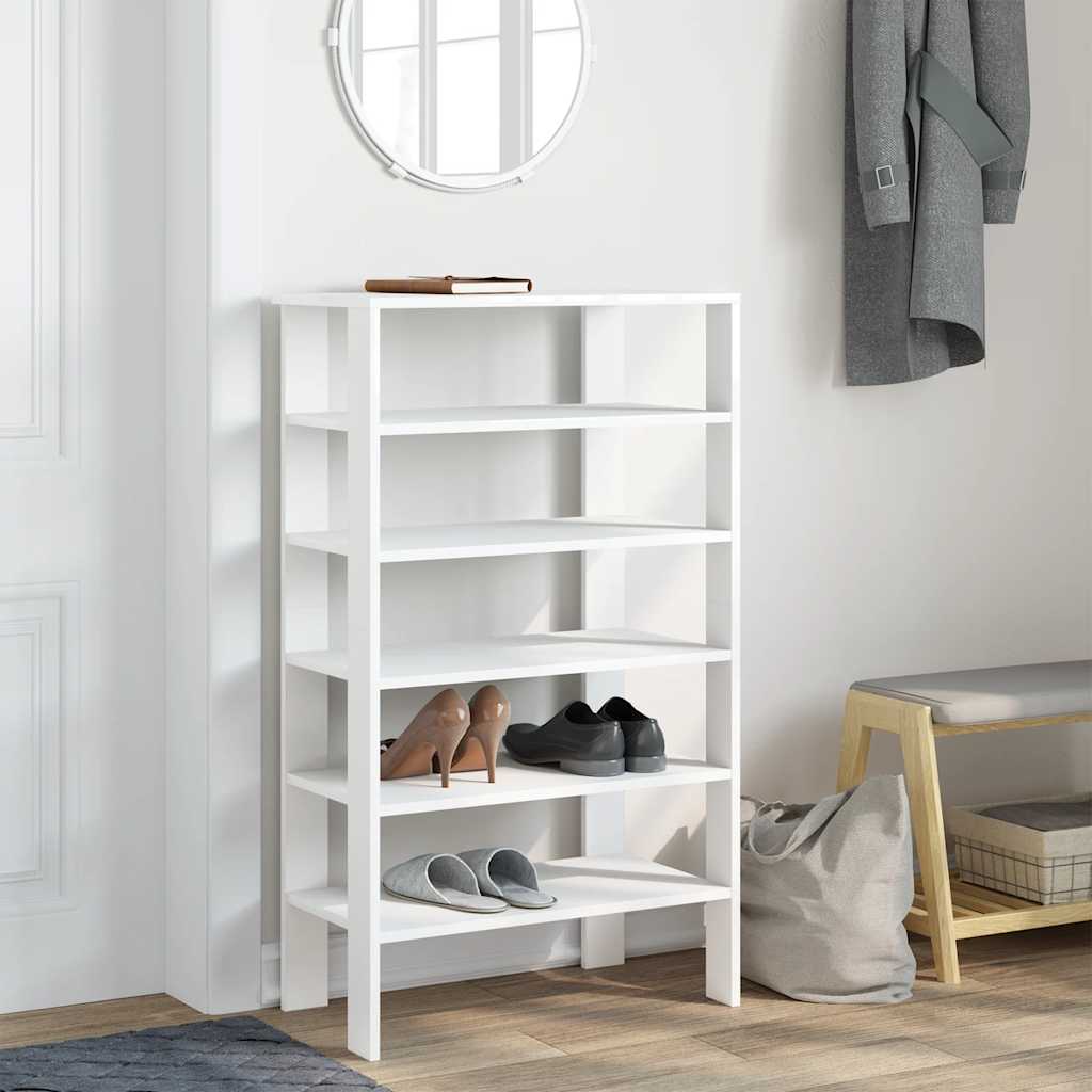Schoenenrek 61x32x105 cm bewerkt hout wit is nu te koop bij PeponiXL, paradijselijk wonen!