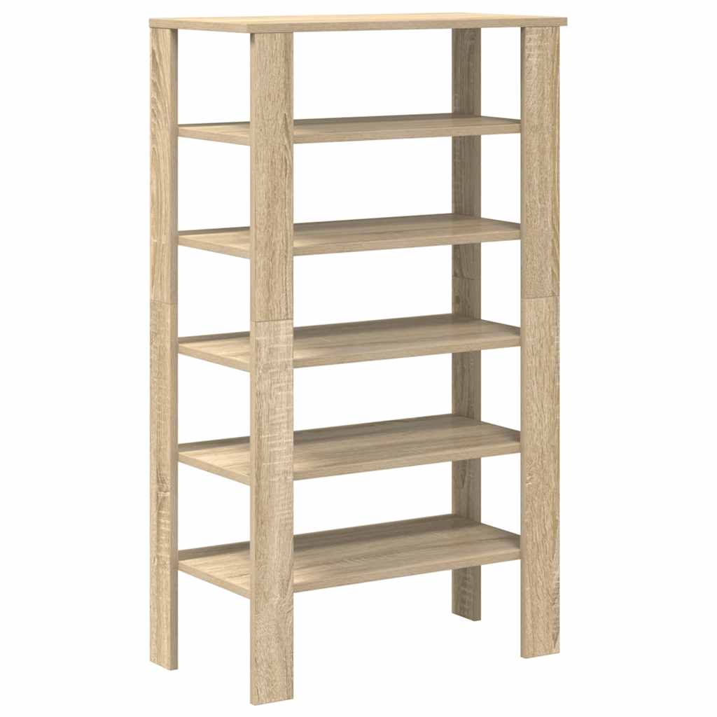 Schoenenrek 61x32x105 cm bewerkt hout sonoma eikenkleurig is nu te koop bij PeponiXL, paradijselijk wonen!