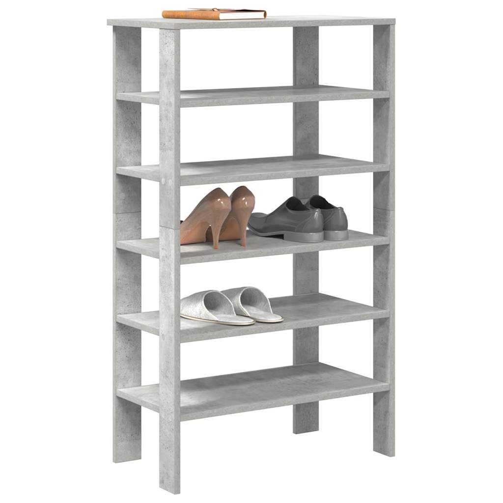 Schoenenrek 61x32x105 cm bewerkt hout betongrijs is nu te koop bij PeponiXL, paradijselijk wonen!