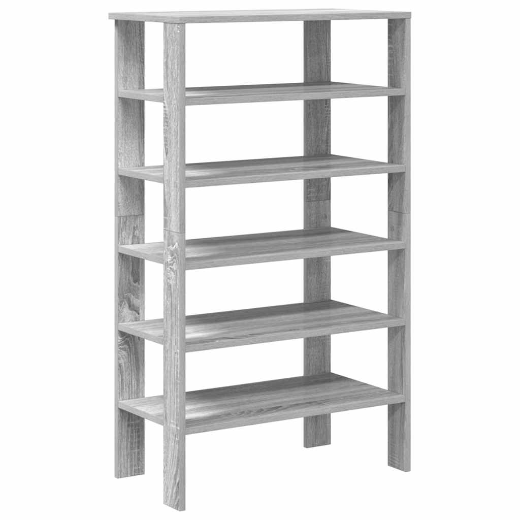 Schoenenrek 61x32x105 cm bewerkt hout grijs sonoma eikenkleurig is nu te koop bij PeponiXL, paradijselijk wonen!