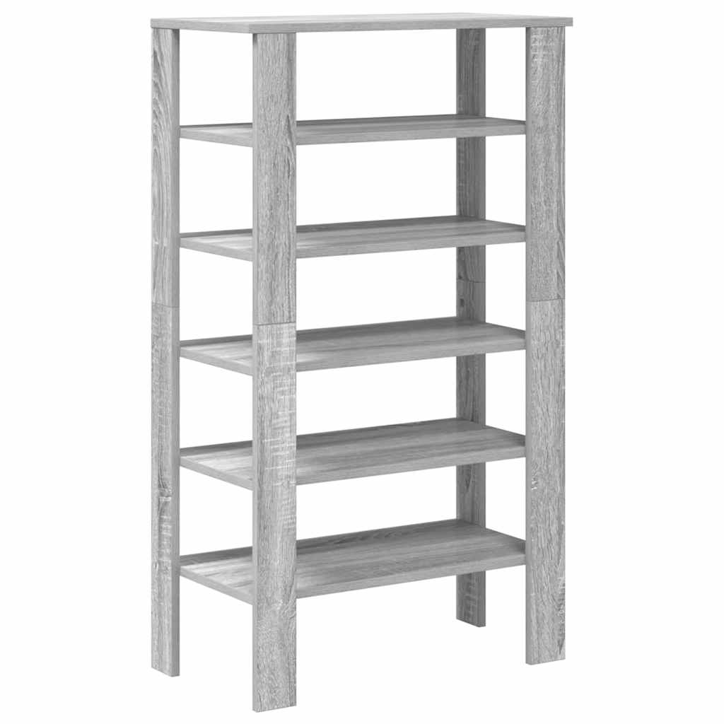 Schoenenrek 61x32x105 cm bewerkt hout grijs sonoma eikenkleurig is nu te koop bij PeponiXL, paradijselijk wonen!