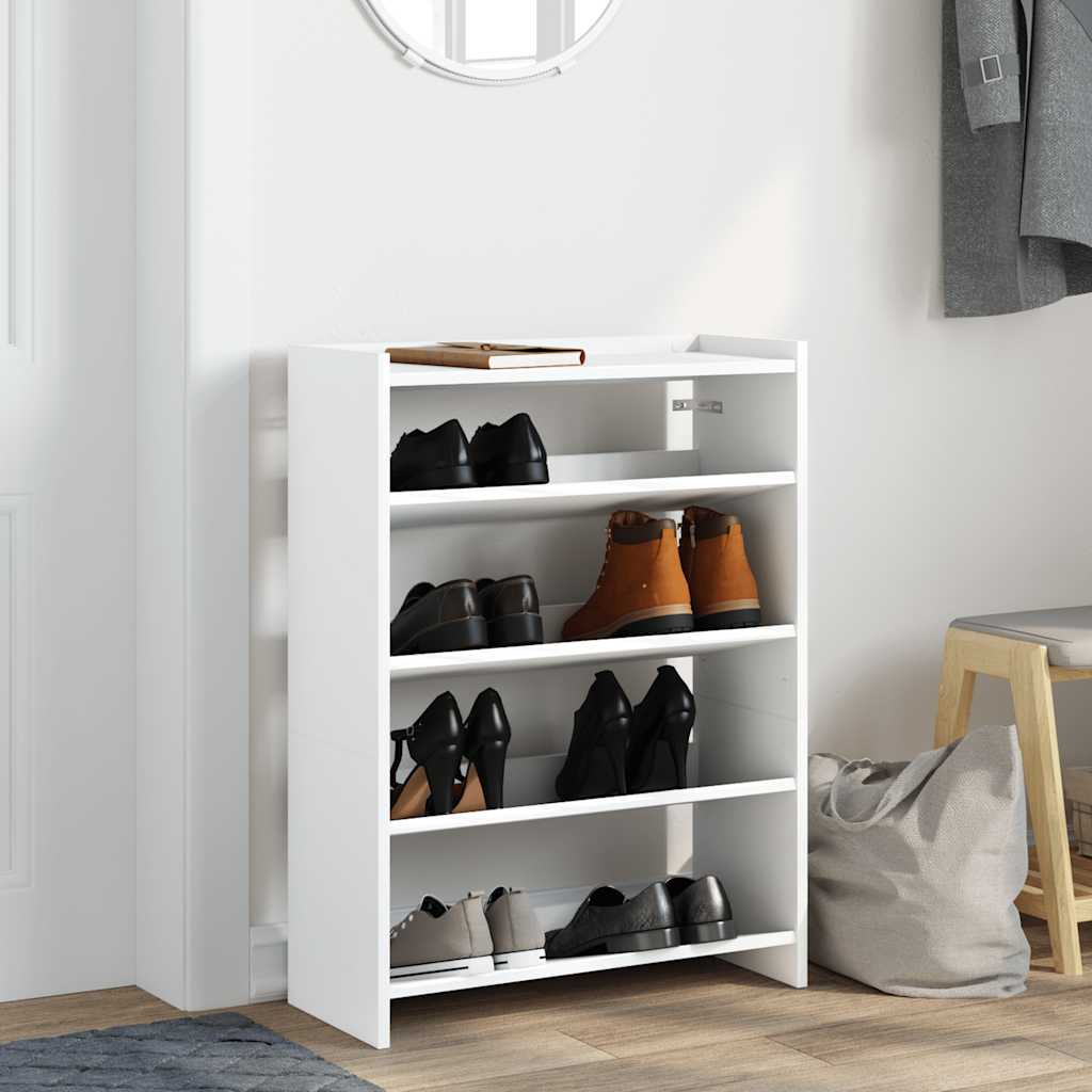 Schoenenrek 60x25x81 cm bewerkt hout wit is nu te koop bij PeponiXL, paradijselijk wonen!