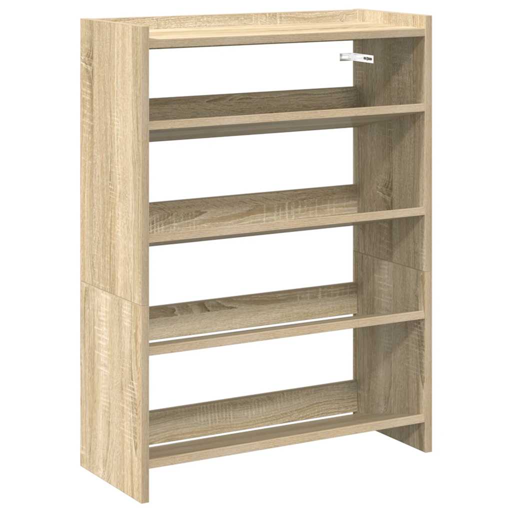 Schoenenrek 60x25x81 cm bewerkt hout sonoma eikenkleurig is nu te koop bij PeponiXL, paradijselijk wonen!