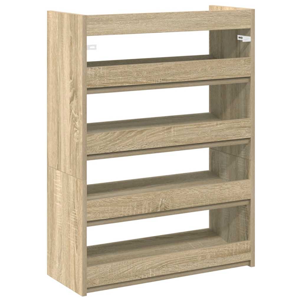 Schoenenrek 60x25x81 cm bewerkt hout sonoma eikenkleurig is nu te koop bij PeponiXL, paradijselijk wonen!
